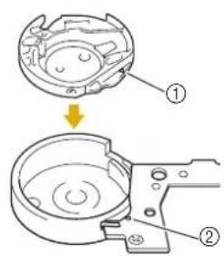 Technical diagram showing a mechanical component with labeled parts, including a cross-sectional view and a side view.