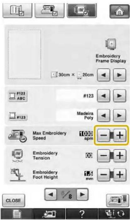 Embroidery Frame Display 30cm × 20cm #123 ABC #123 Madeira Poly Max Embroidery Speed 1000 spm Embroidery Tension Embroidery Foot Height mm CLOSE 8