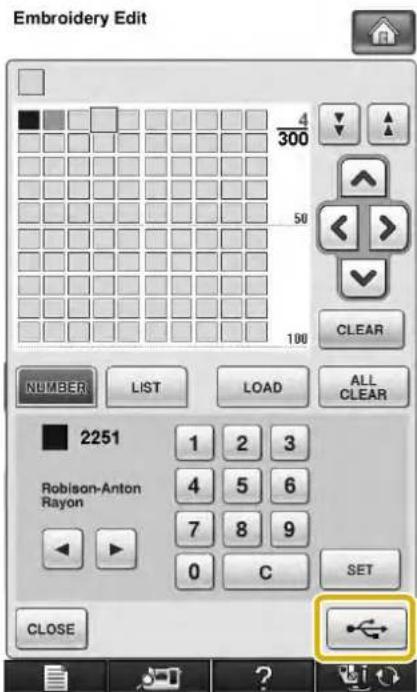 Embroidery Edit 4 300 50 100 CLEAR NUMBER LIST LOAD ALL CLEAR 2251 Robison-Anton Rayon 1 2 3 4 5 6 7 8 9 0 C SET CLOSE