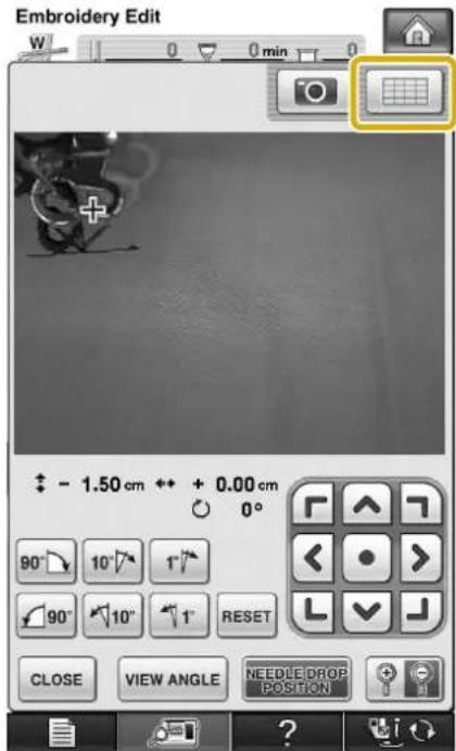 Embroidery Edit W 0 min - 1.50 cm + 0.00 cm 0° 90° 10° 1° 90° 10° 1° RESET CLOSE VIEW ANGLE NEEDLE DROP POSITION