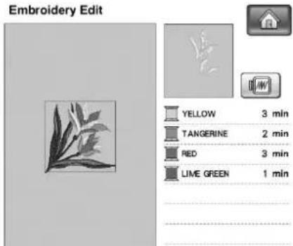 Embroidery Edit YELLOW 3 min TANGERINE 2 min RED 3 min LIME GREEN 1 min
