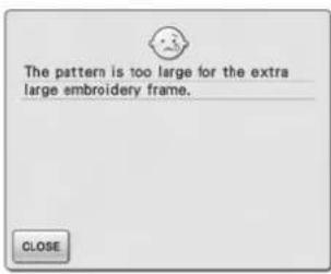 The pattern is too large for the extra large embroidery frame. CLOSE