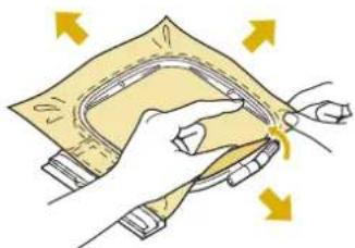 BABY LOCK Ellisimo Gold 2 BLSOG2 - Gently stretch the fabric taut, and tighten the frame adjustment screw to keep the fabric from loosening after stretching. - 1