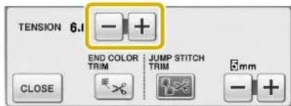 TENSION 6.1 END COLOR TRIM JUMP STITCH TRIM mm CLOSE - +