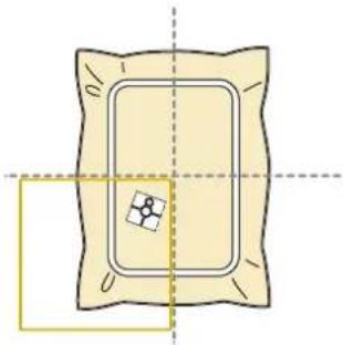 BABY LOCK Ellisimo Gold 2 BLSOG2 - From the areas shown in the window, select the area containing the embroidery positioning sticker. - 1