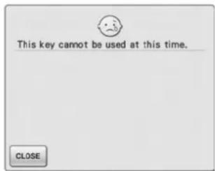 This key cannot be used at this time. CLOSE