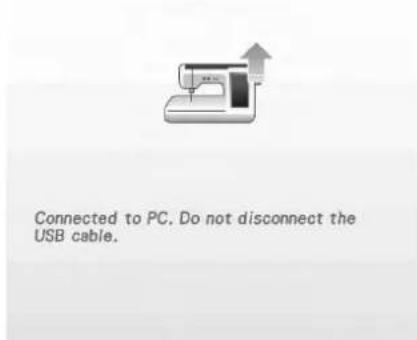 Connected to PC. Do not disconnect the USB cable.