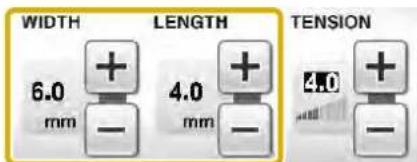 WIDTH 6.0 mm LENGTH 4.0 mm TENSION 4.0 mm