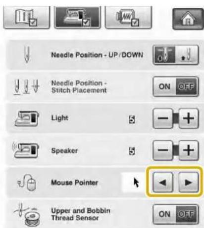 Needle Position - UP/DOWN Needle Position - Stitch Placement Light Speaker Mouse Pointer Upper and Bobbin Thread Sensor