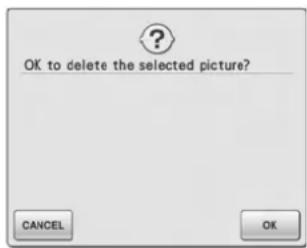 OK to delete the selected picture? CANCEL OK