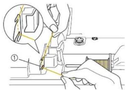 Technical diagram showing a mechanical assembly with labeled components and a magnified inset highlighting a section detail.