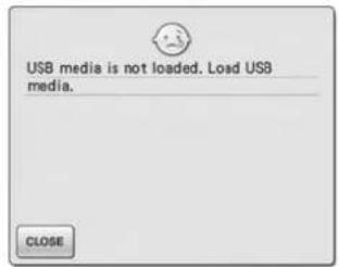 USB media is not loaded. Load USB media.