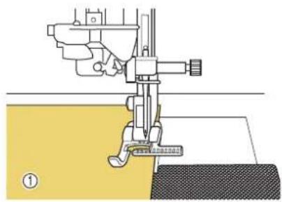 BABY LOCK Ellisimo Gold 2 BLSOG2 - Place the fabric under the presser foot. - 2
