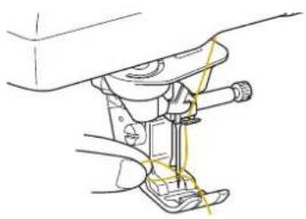 BABY LOCK Ellisimo Gold 2 BLSOG2 - Carefully pull the end of the thread that was passed through the eye of the needle. - 1