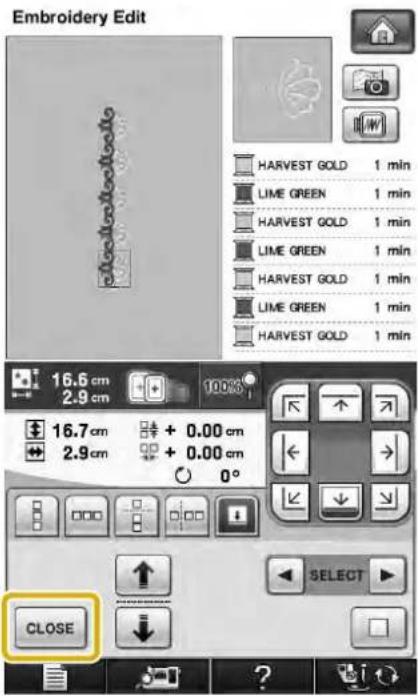 Embroidery Edit HARVEST GOLD 1 min LIME GREEN 1 min HARVEST GOLD 1 min LIME GREEN 1 min HARVEST GOLD 1 min LIME GREEN 1 min HARVEST GOLD 1 min CLOSE