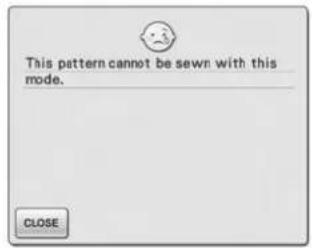 This pattern cannot be sewn with this mode. CLOSE