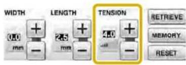 WIDTH 0.0 + - LENGTH 245 + - TENSION 450 + - RETRIEVE MEMORY RESET