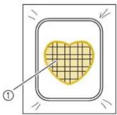Diagram showing a heart shape inside a rounded square with arrows and a numbered label pointing to it.