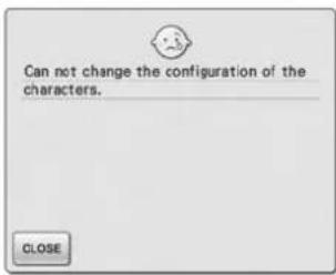 Can not change the configuration of the characters. CLOSE