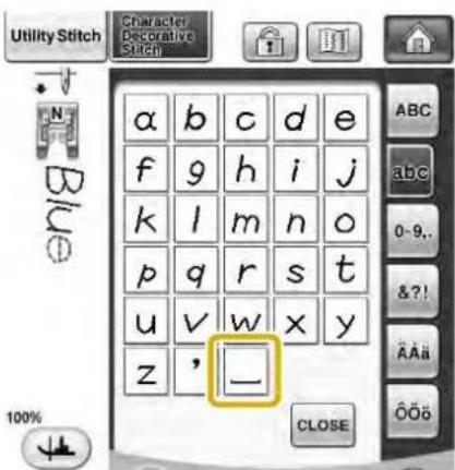 Utility Stitch Character Decorative Stitch α b c d e f g h i j k l m n o p q r s t u v w x y z ' _ 100% CLOSE ABC abc 0-9.. &?! AAä Ööö