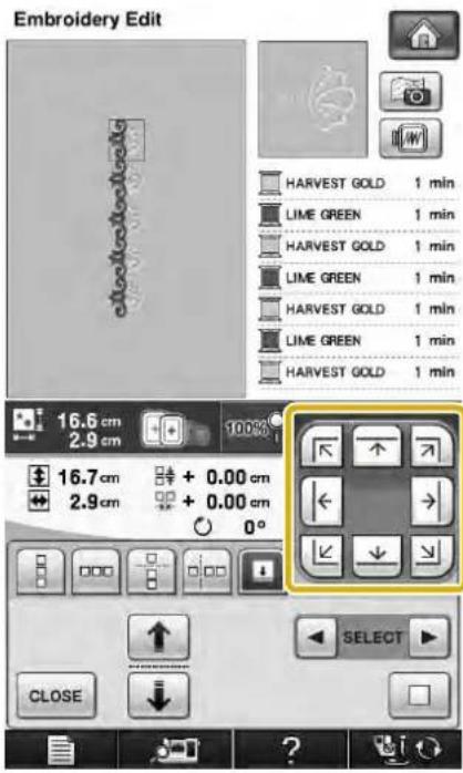 Embroidery Edit HARVEST GOLD 1 min LIME GREEN 1 min HARVEST GOLD 1 min LIME GREEN 1 min HARVEST GOLD 1 min LIME GREEN 1 min HARVEST GOLD 1 min 16.6 cm 2.9 cm 16.7 cm + 0.00 cm 2.9 cm + 0.00 cm 0° CLOSE SELECT