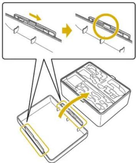 Diagram illustrating a mechanical assembly process with labeled steps and directional arrows indicating motion or transformation.
