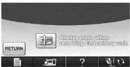 Always press when removing Embroidery unit.