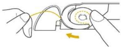 BABY LOCK Ellisimo Gold 2 BLSOG2 - Guide the bobbin thread through the groove, following the arrow in the illustration. - 1
