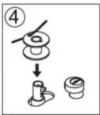 Diagram showing a mechanical assembly step with labeled component 4 and directional arrows indicating sequence.