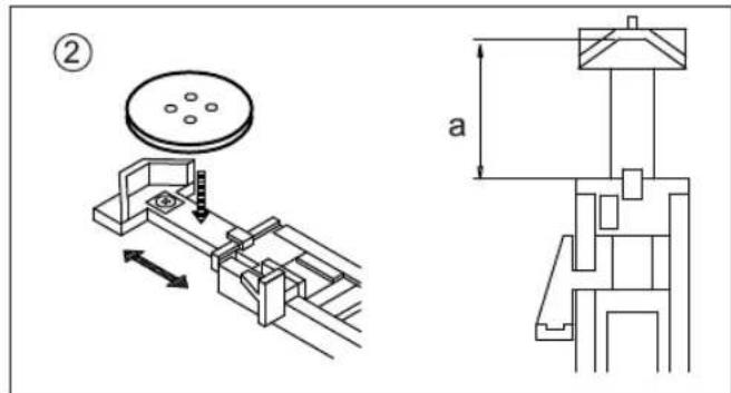 Technical diagram showing mechanical assembly with labeled components and dimension 'a'