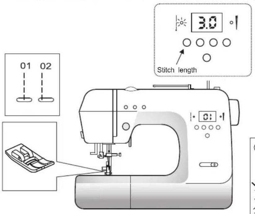 01 02 3.0 Stitch length 3:1