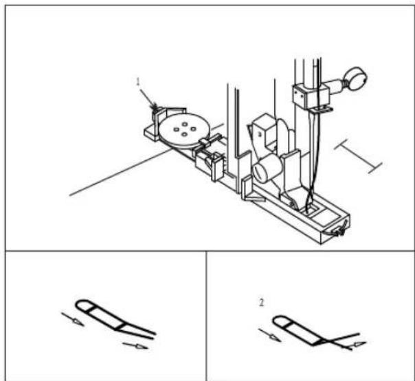 Technical diagram showing mechanical assembly with labeled components and two schematic diagrams below.