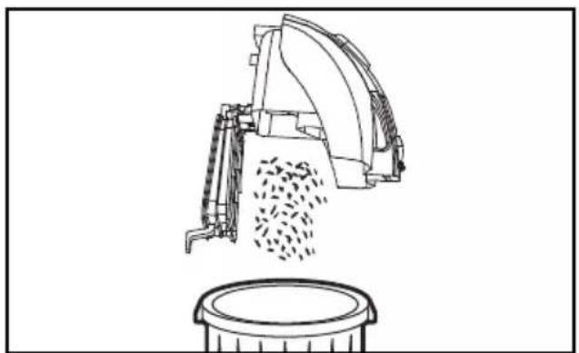 PANASONIC MC-CL310 - Emptying Dust Bin / Vaciar el contenedor de polvo - 4