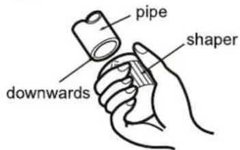 pipe shaper downwards