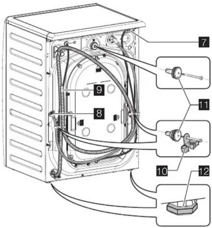 Technical diagram of an internal device with numbered components, likely a rack-mounted or electrical enclosure.