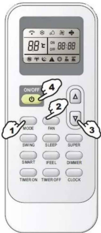 ON/OFF MODE FAN SWING SLEEP SUPER SMART IFEEL DIMMER TIMER ON TIMER OFF CLOCK