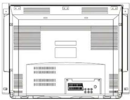 Front view of a server rack unit with ventilation grilles and a central control panel (no visible text or labels)