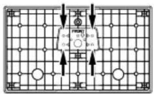 Diagram of a grid-based layout with directional arrows and labeled points, possibly indicating movement or positioning.