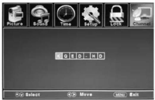 Picture Sound Time Setup Lock Channel K Q E D - H D Select Move MENU Exit