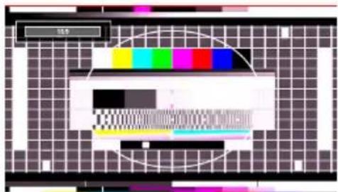 Color calibration interface with a grid background and a color palette for measurement