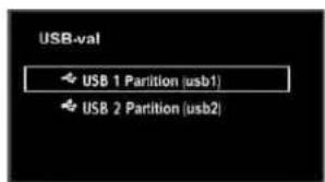 USB-val ← USB 1 Partition (usb1) ← USB 2 Partition (usb2)