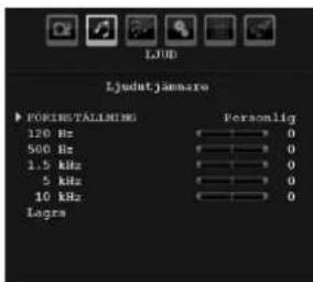 LJUD Ljudut.jamare ▶ FORINSTALLING Personlly 120 Hz 0 500 Hz 0 1.5 kHz 0 5 kHz 0 10 kHz 0 Logre 0
