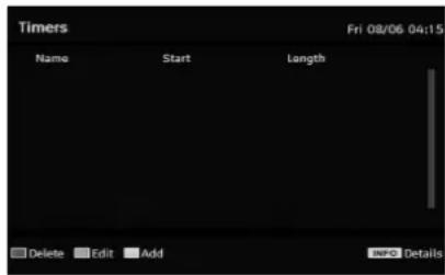 Timers Fri 08/06 04:15 Name Start Length Delete Edit Add NFO Details