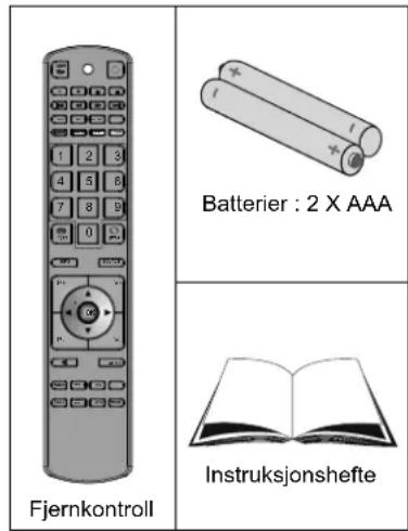 Fjernkontroll Batterier : 2 X AAA Instruksjonshefte