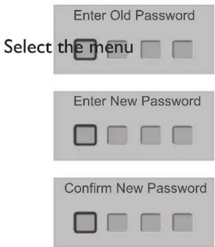 Enter Old Password Select the menu Enter New Password Confirm New Password