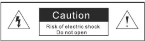 Caution Risk of electric shock Do not open