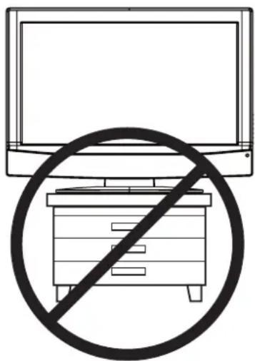 Simple line drawing of a monitor and a cabinet with a diagonal line crossing through it, no text or symbols present.