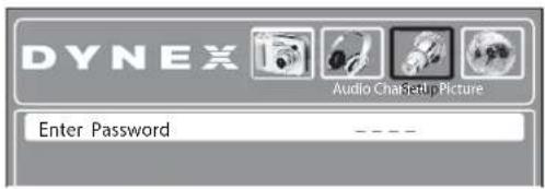 DYNEX Audio Cha Setup Picture Enter Password ----