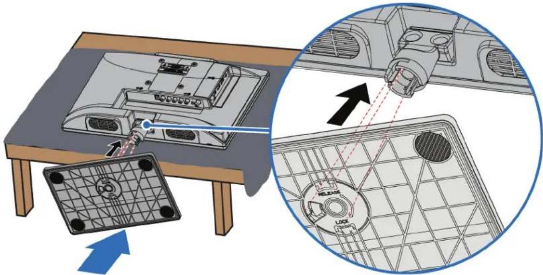 Diagram illustrating a device assembly process with labeled components and directional arrows indicating assembly steps.