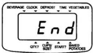 BEVERAGE CLOCK DEFROST TIME VEGETABLES End QTY.? CLIPS/ SIZE? START? BAKED POTATOES
